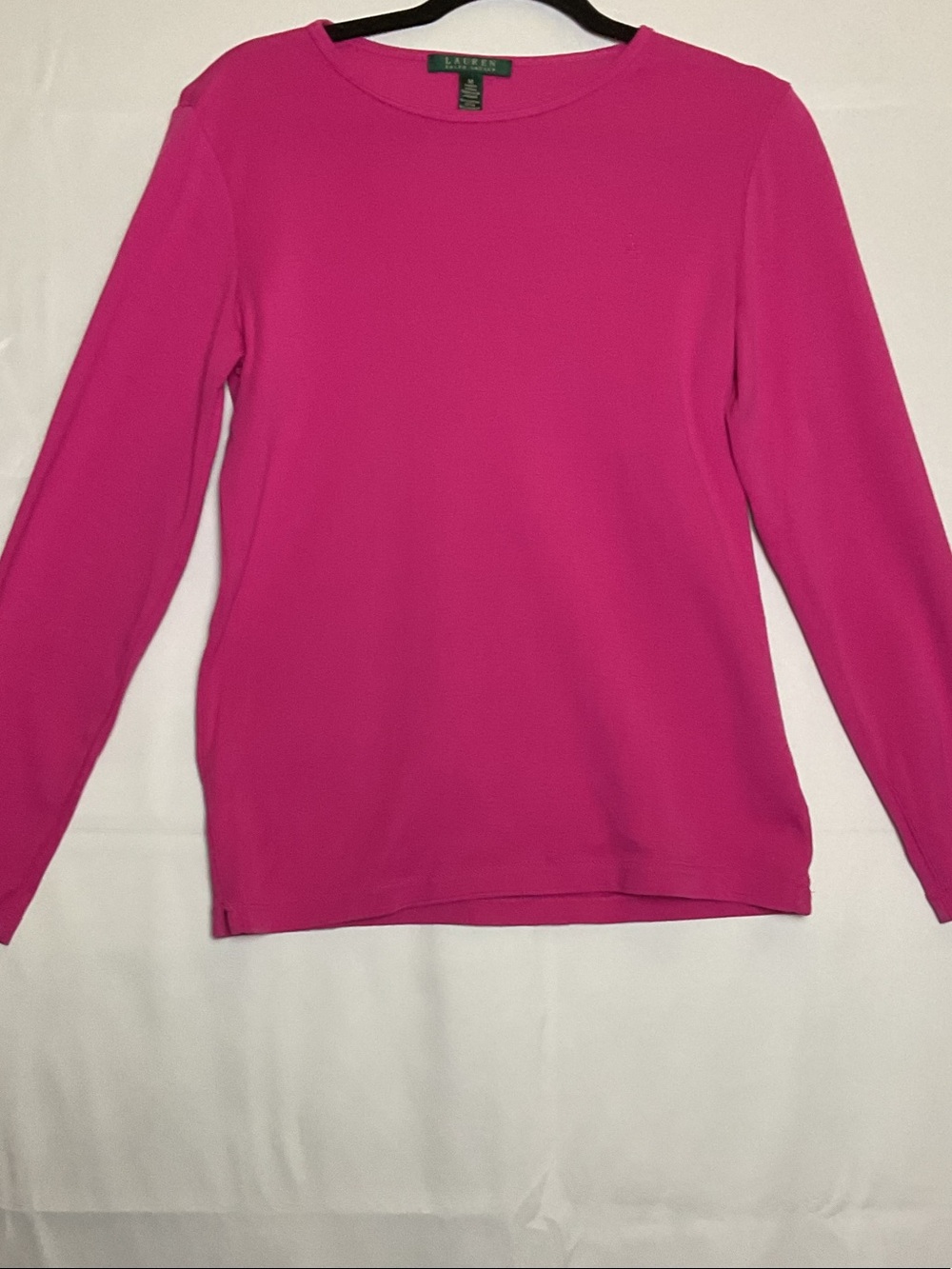 Ralph Lauren Bright Fuchsia Long-Sleeve Crewneck Top